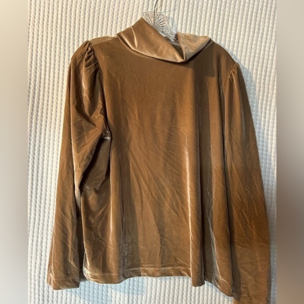 LOFT Brown Velvet Long Sleeve Top